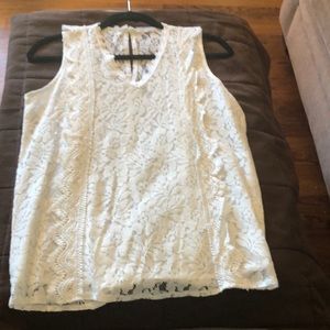 White lacy sleeveless top